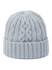 COACH Blue Embroidered Cable Knit Beanie - Image 2 of 3