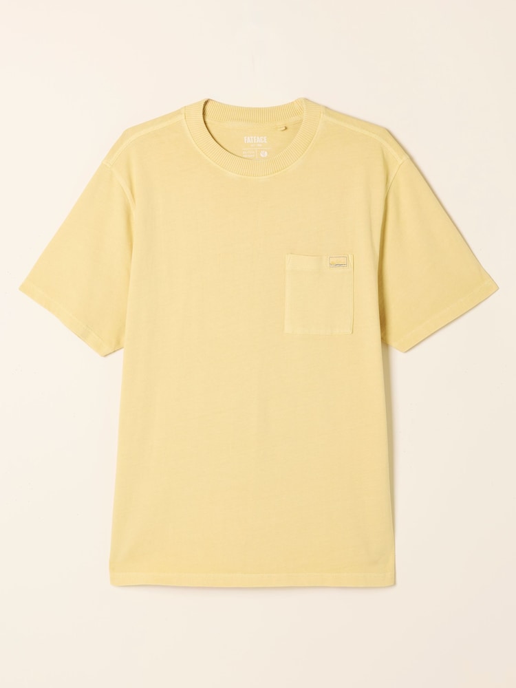FatFace Easton Lemon Yellow Relaxed Patch Pocket Tshirt - Image 7 of 7