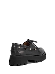Dune London Black Griffyn Chunky Lace Up Boat Shoes - Image 4 of 6