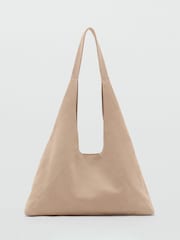 Mango Cream Suede Shoulder Bag - Image 1 of 3