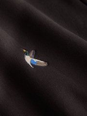 Chocolate Brown Overhead Hoodie Small Graphic Embroidery - Image 8 of 8