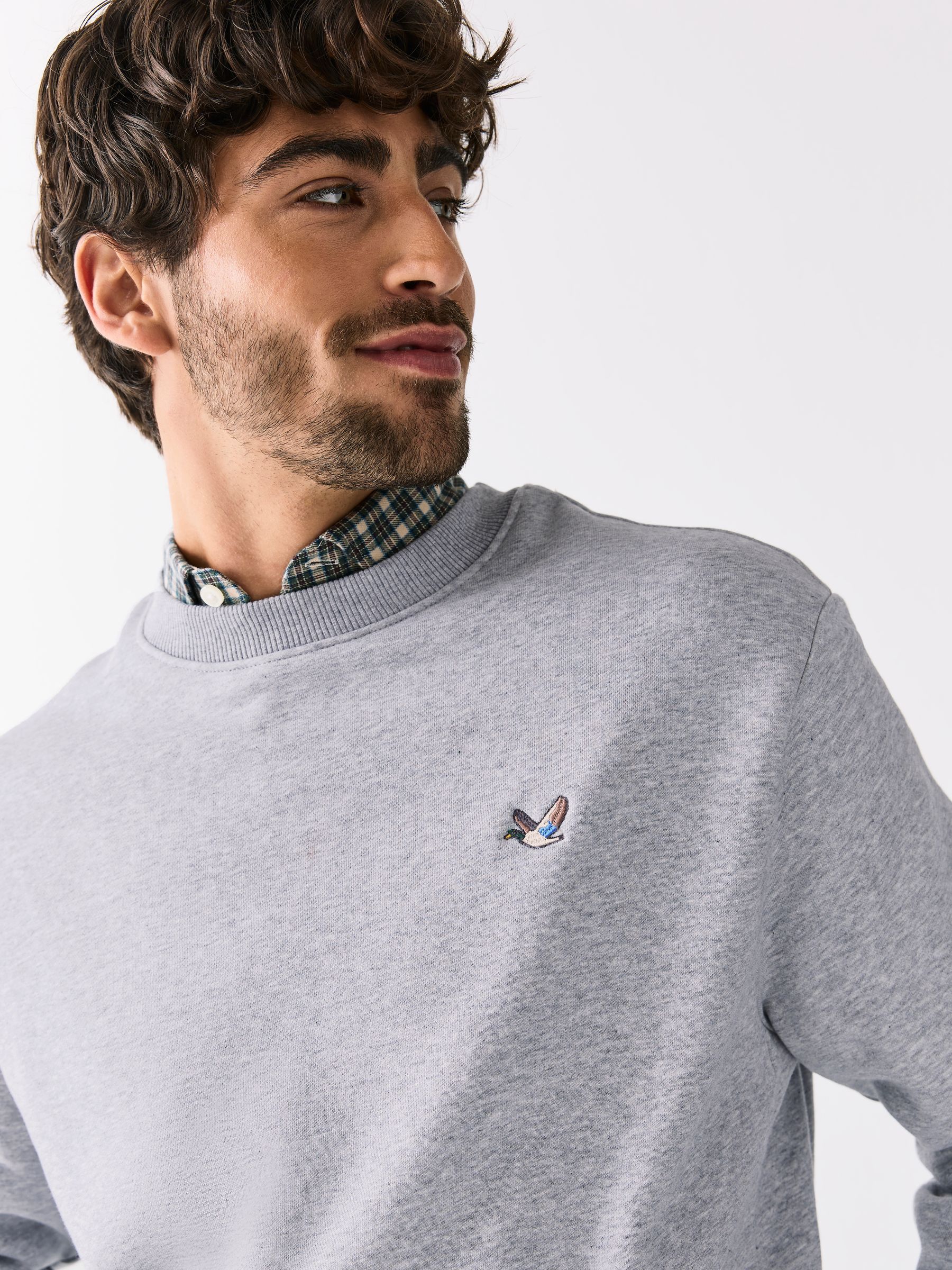 MEER. SHORT LENGTH SWEATSHIRT メーア　スウェット Buy Grey Marl Crew Sweatshirt Small Graphic Embroidery from Next