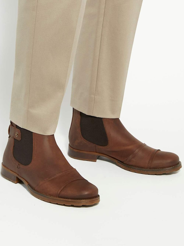 Dune London Brown Saltwood Worker Chelsea Boots - Image 1 of 6