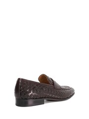 Dune London Brown Salaman Woven Weave Loafers - Image 4 of 6