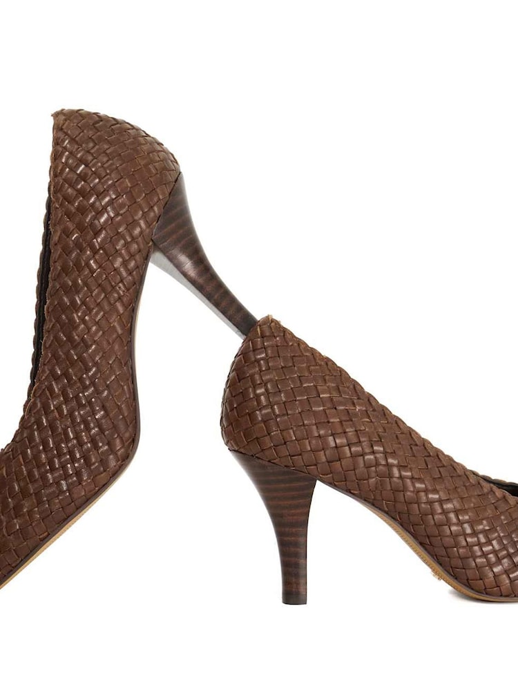 Dune London Brown Admired Woven Round Toe Courts - Image 6 of 6