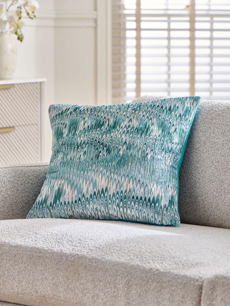 Mirage Abstract Cut Velvet Cushion - Attēls 1 no 4