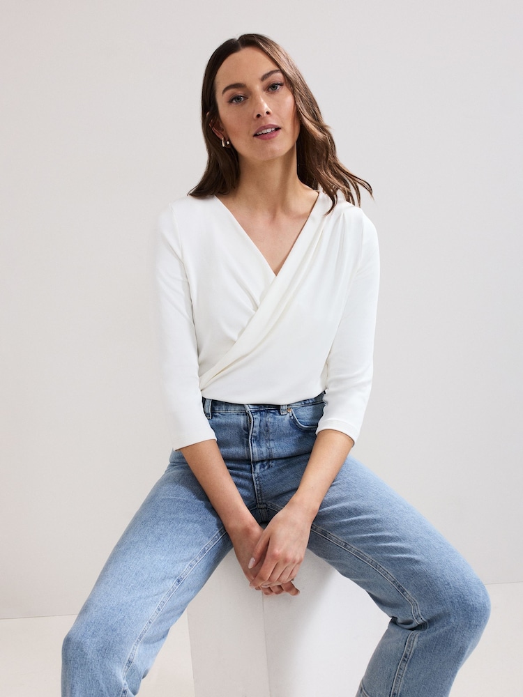 Phase Eight White Sutton Drape Top - Image 1 of 6