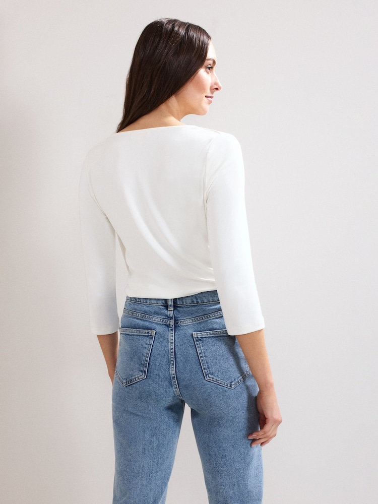 Phase Eight White Sutton Drape Top - Image 2 of 6