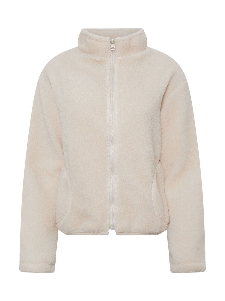 PixieGirl Petite Natural Zip Through Borg Jacket - Image 5 of 5 PixieGirl Petite Natural Zip Through Borg Jacket - Image 5 of 5