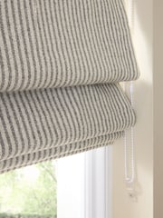 Grey Ready Made Blackout Roman Brushed Stripe Blinds - Image 3 of 7