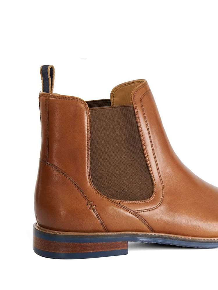 Dune London Brown Mckinley Constrast Sole Chelsea Boots - Image 6 of 6 Dune London Brown Mckinley Constrast Sole Chelsea Boots - Image 6 of 6