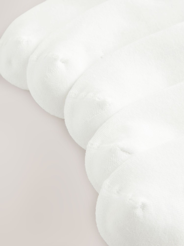 White Sports Rib Socks 5 Pack - Image 3 of 3