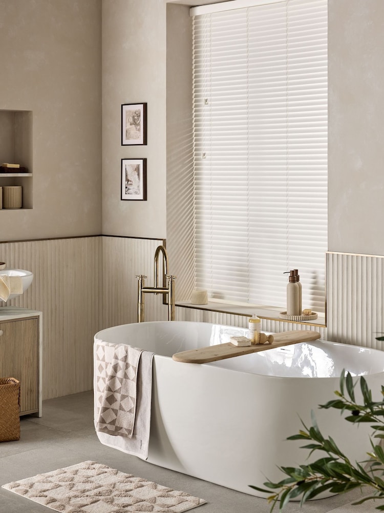 White True Made To Measure 35mm Sunwood Fauxwood Venetian Blinds - Image 2 of 6