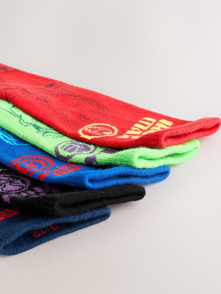 Marvel Character Cotton Rich Socks 5 Pack - Image 3 of 3