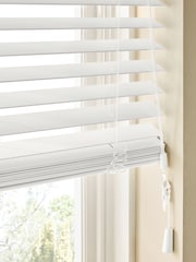 White True Fine Grain Made To Measure 50mm Sunwood Fauxwood Venetian Blinds - Image 4 of 5
