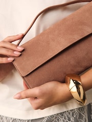 Peach Pink Leather Top Handle Bag - Image 4 of 9