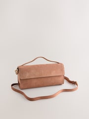 Peach Pink Leather Top Handle Bag - Image 5 of 9