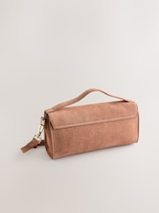 Peach Pink Leather Top Handle Bag - Image 6 of 9