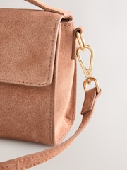 Peach Pink Leather Top Handle Bag - Image 7 of 9