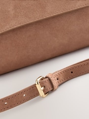 Peach Pink Leather Top Handle Bag - Image 8 of 9
