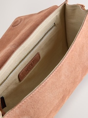 Peach Pink Leather Top Handle Bag - Image 9 of 9