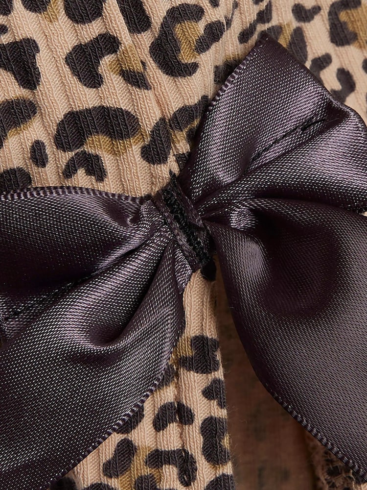 River Island Brown Baby Girl Leopard Print Gilet and Headband Set - Image 5 of 5