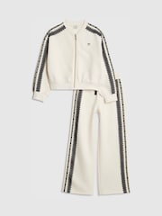 River Island Cream Girls Lace Collar Sweatshirt & Joggers Set - Image 1 of 5