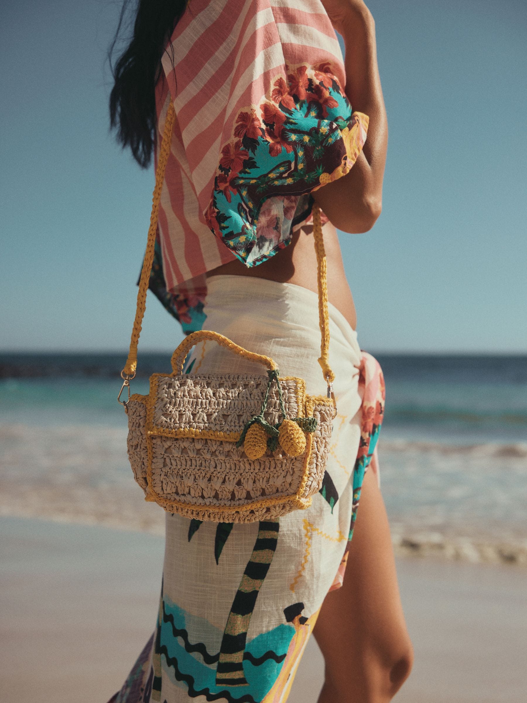 Buy Natural Raffia Effect Lemon Charm Bag from the Next UK online shop