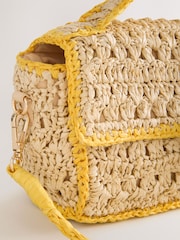 Natural Raffia Effect Lemon Charm Bag - Image 7 of 8