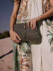 Gold Embellished Snap Clutch Bag - Image 1 of 5