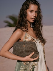 Gold Embellished Snap Clutch Bag - Image 2 of 5