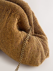 Gold Embellished Snap Clutch Bag - Image 3 of 5