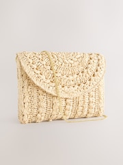 Natural Raffia Effect Clutch Bag - Image 4 of 8