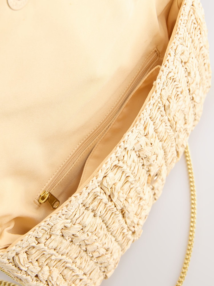 Natural Raffia Effect Clutch Bag - Image 8 of 8