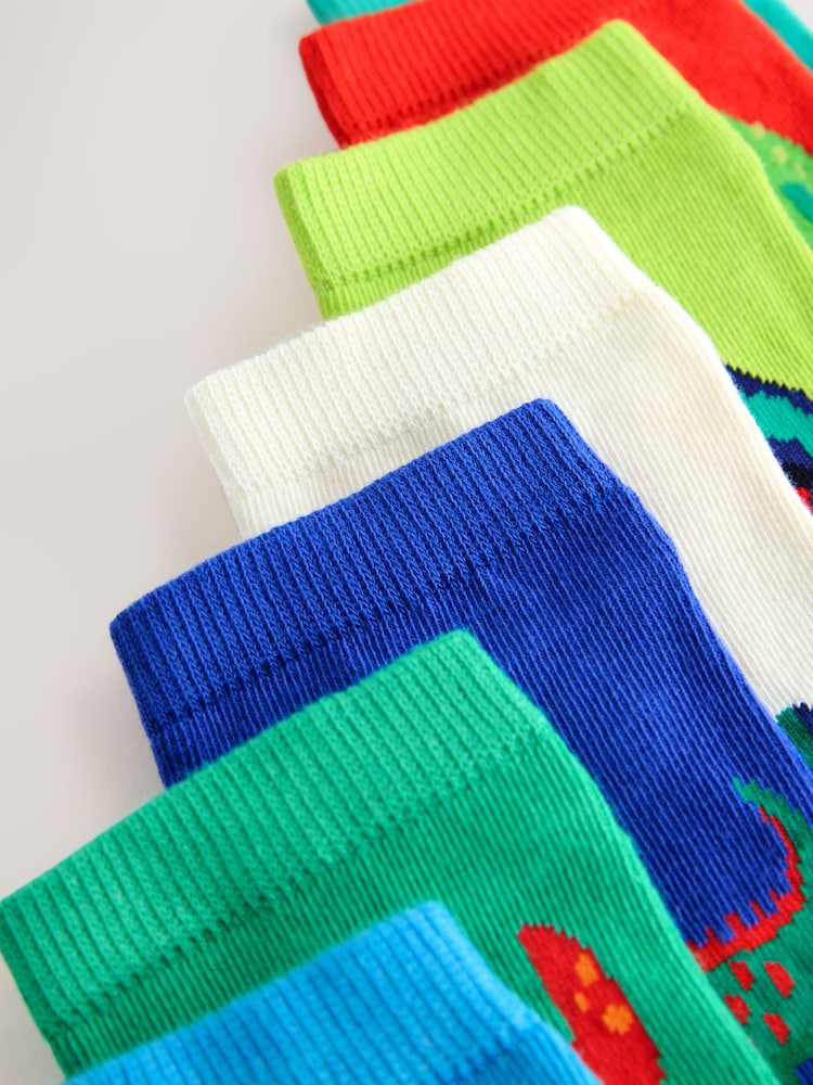 Bright Animals Cotton Rich Trainer Socks 7 Pack - Image 2 of 3