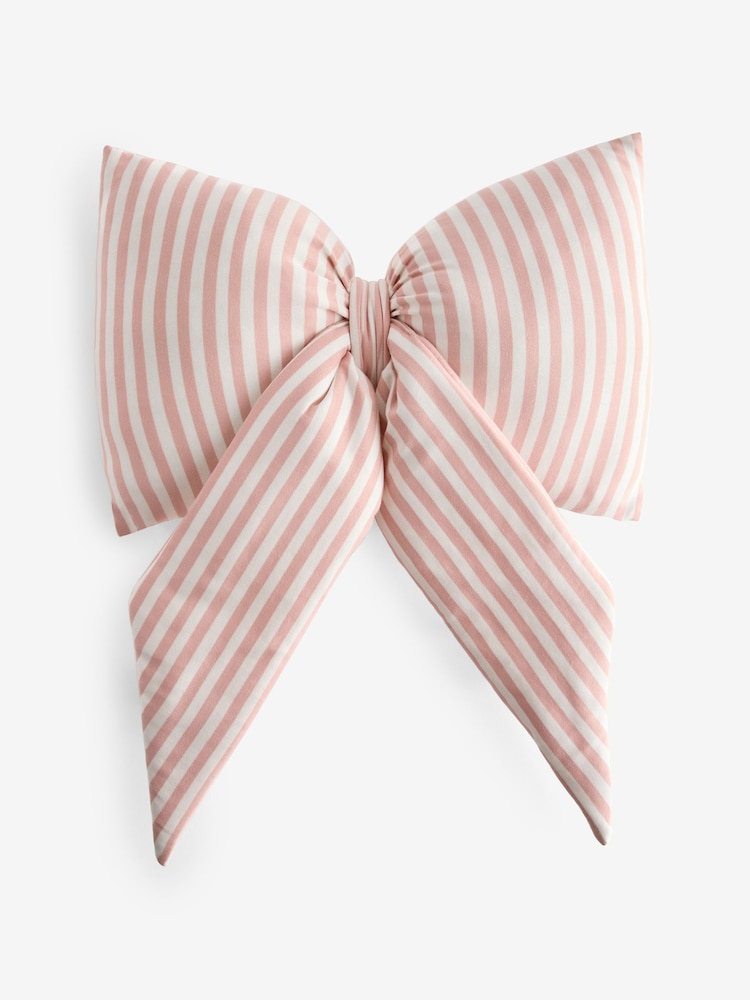 Pink 3D Stripe Bow Cushion - Image 1 of 2