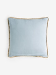 Blue 43 x 43cm Embroidered Coastal Palm Cushion - Image 3 of 3