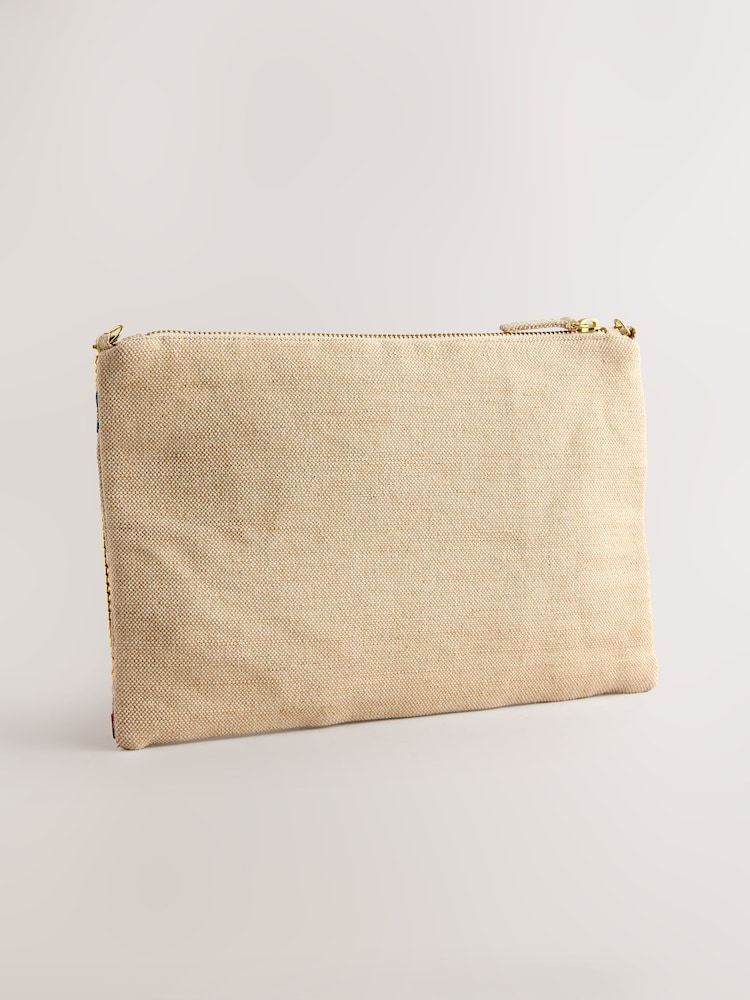 Natural Marrakesh Embroidered Clutch Bag - Image 2 of 5 Natural Marrakesh Embroidered Clutch Bag - Image 2 of 5