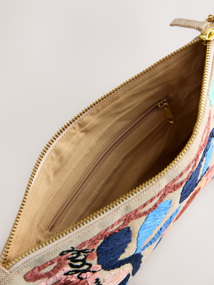 Natural Marrakesh Embroidered Clutch Bag - Image 9 of 9