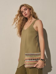 ពហុពណ៌ - Stripe Snap Clutch Bag - រូបភាព 1 នៃ 3