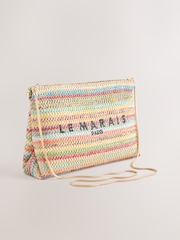 Multicolour Stripe Snap Clutch Bag - Image 4 of 9