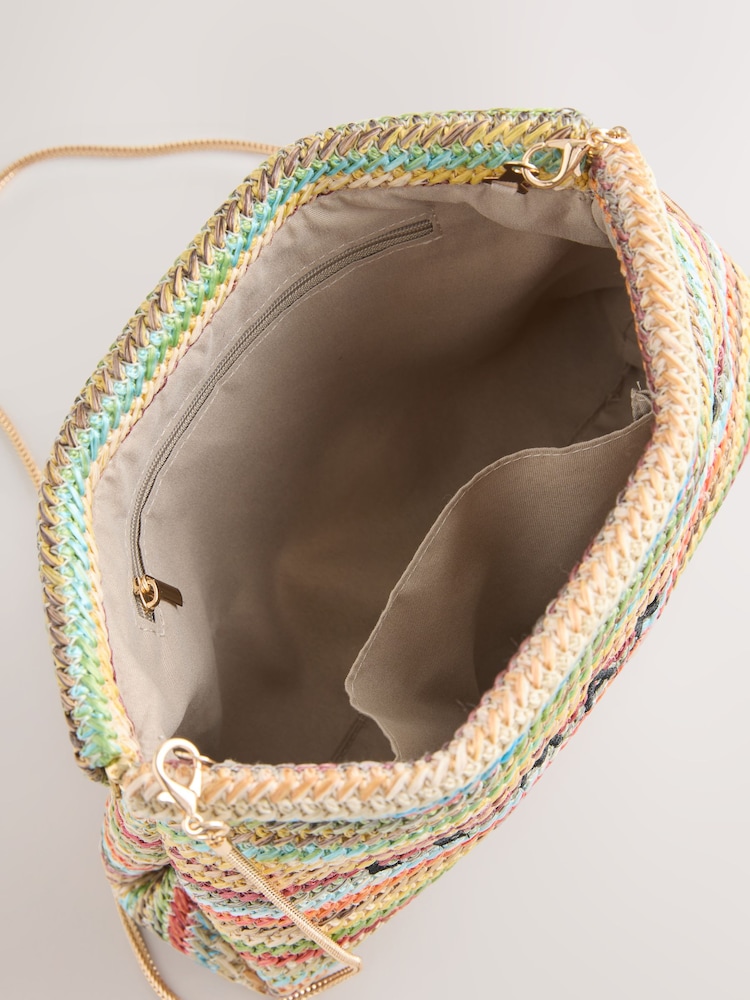 Multicolour Stripe Snap Clutch Bag - Image 9 of 9 Multicolour Stripe Snap Clutch Bag - Image 9 of 9