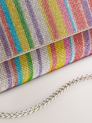Rainbow Stripe Sparkle Clutch Bag - Image 7 of 8