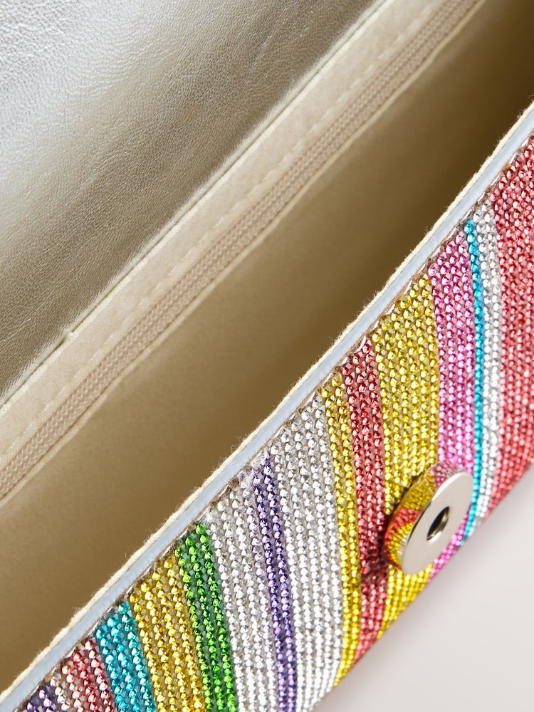 Rainbow Stripe Sparkle Clutch Bag - Image 8 of 8