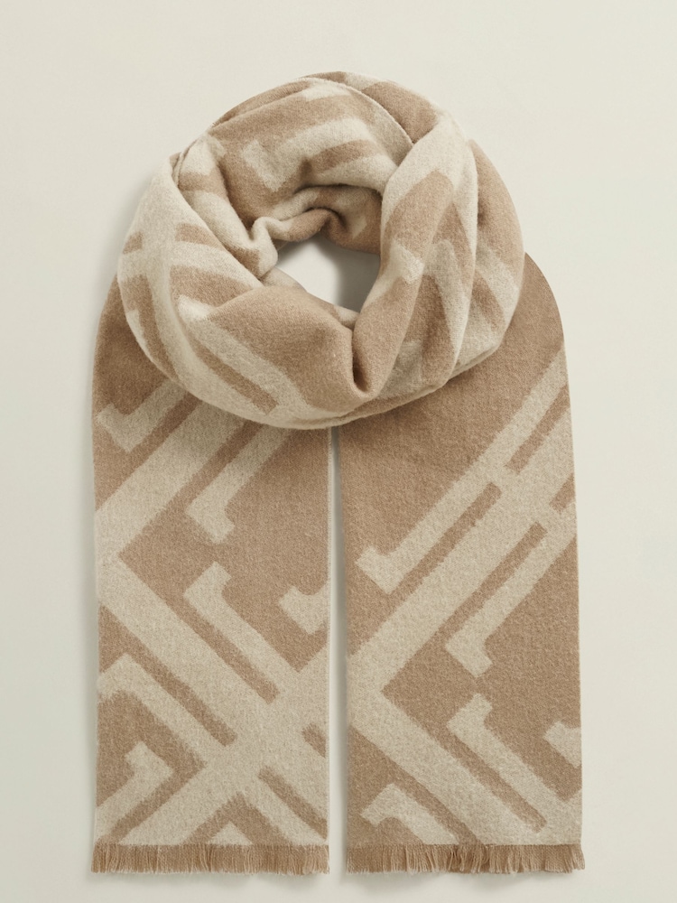 Hobbs White Delaney Wool Scarf - Image 3 of 3 Hobbs White Delaney Wool Scarf - Image 3 of 3