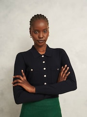 Hobbs Black Jessica Knitted Shirt - Image 1 of 4