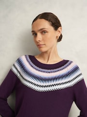 Hobbs Purple Greta Fairisle Jumper - Image 3 of 4