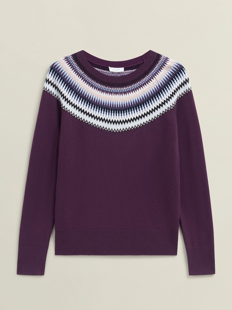 Hobbs Purple Greta Fairisle Jumper - Image 4 of 4 Hobbs Purple Greta Fairisle Jumper - Image 4 of 4