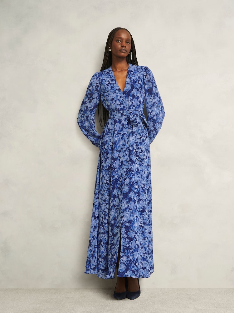 Hobbs Blue Thea Dress - Image 1 of 4 Hobbs Blue Thea Dress - Image 1 of 4
