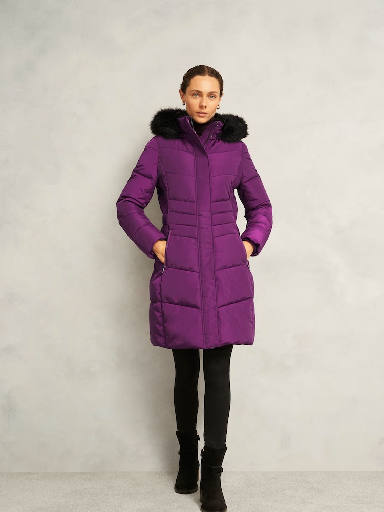 Hobbs Purple Jaymie Puffer Coat - Image 1 of 4 Hobbs Purple Jaymie Puffer Coat - Image 1 of 4